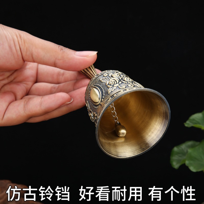 家用手持鈴鐺創意餐廳酒吧服務叫餐鈴復古上課提醒手搖銅鈴鐺吧鈴-細節圖5