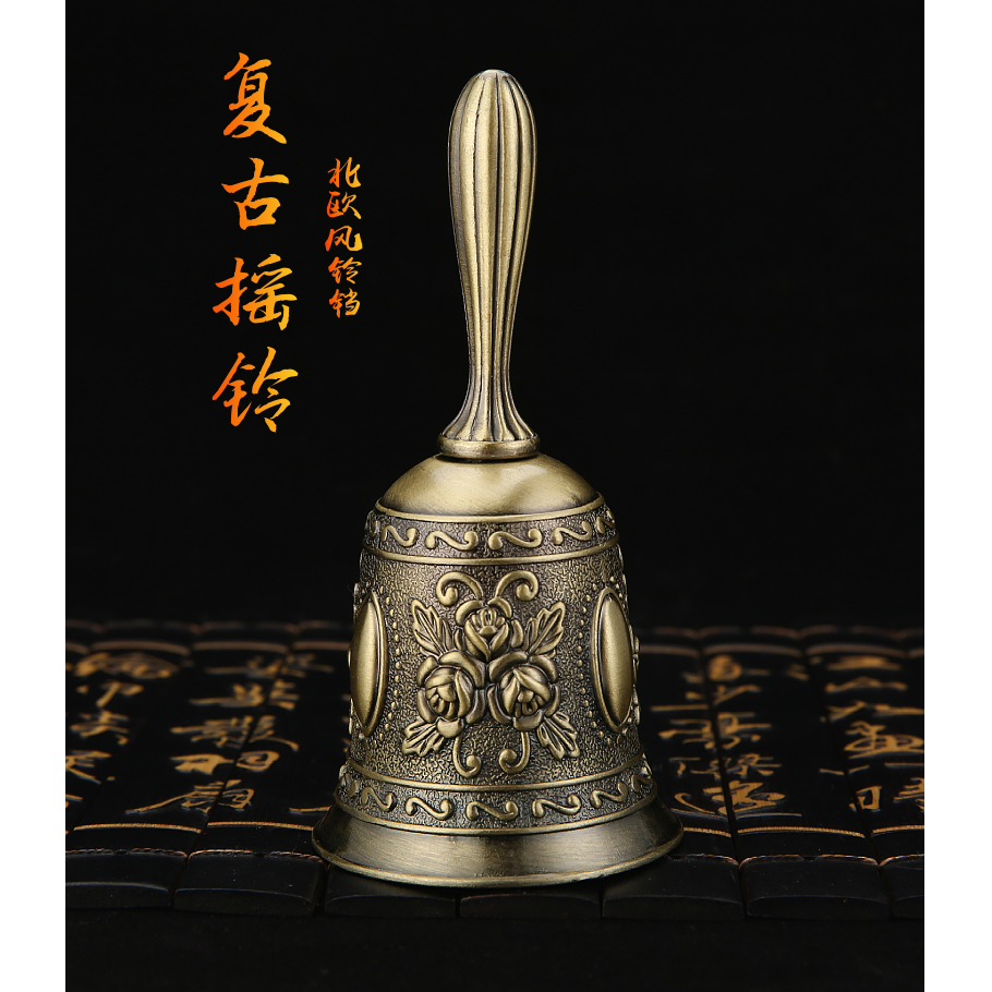 家用手持鈴鐺創意餐廳酒吧服務叫餐鈴復古上課提醒手搖銅鈴鐺吧鈴-細節圖6