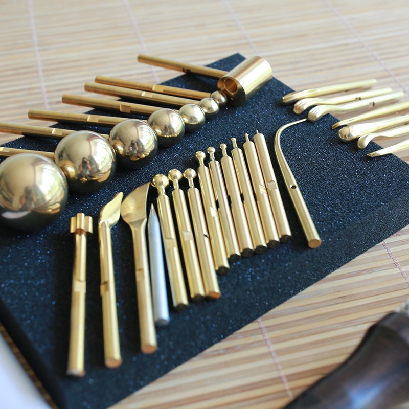 紫光檀木套裝造花燙花器真絲花絨花29頭燙鏝工具手工布花服裝DIY-細節圖3