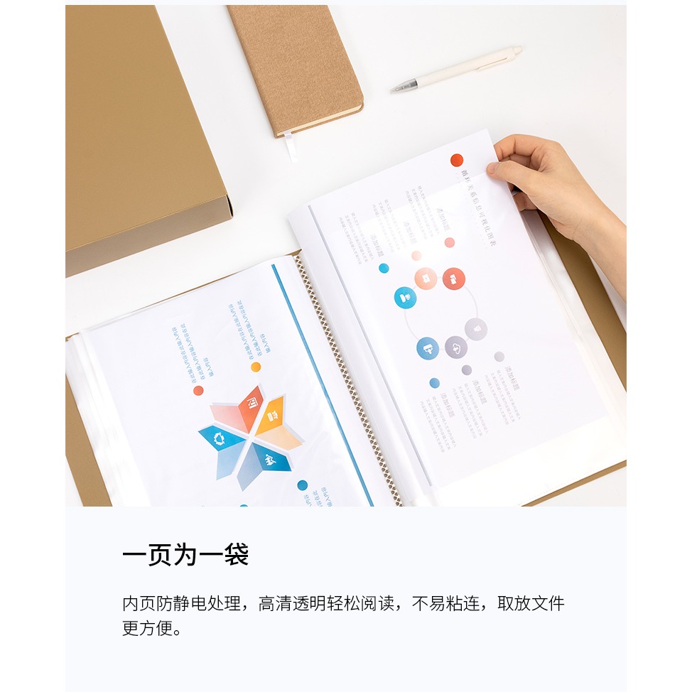 資料冊80/100頁多層彩色文件夾A4活頁插頁袋透明卷子夾辦公用品財務會計票據收納冊兒童繪畫美術樂譜夾收集本-細節圖10