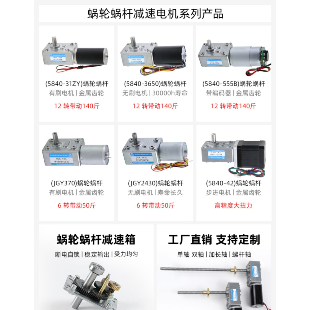 JGY370直流減速電機24v12v6v直角蝸輪蝸桿微型小型低速大扭力馬達-細節圖7