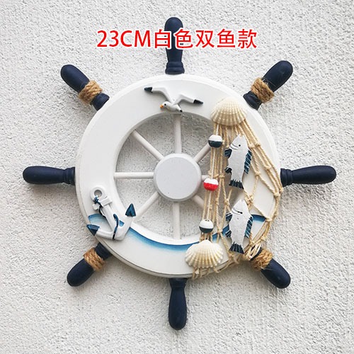 地中海洋風大小船舵方向舵舵手領航船錨舵兒童房童裝店背景墻掛飾-細節圖6