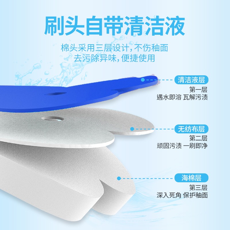 妙潔一次性馬桶刷替換頭衛生間免打孔可拋式抑菌刷頭清潔片替換裝-細節圖3