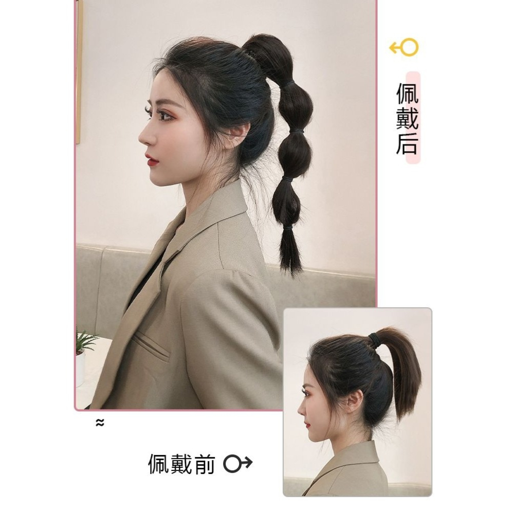 抓夾式燈籠泡泡辮子假發女馬尾網紅燈籠款自然麻花辮子防真假馬尾-細節圖5