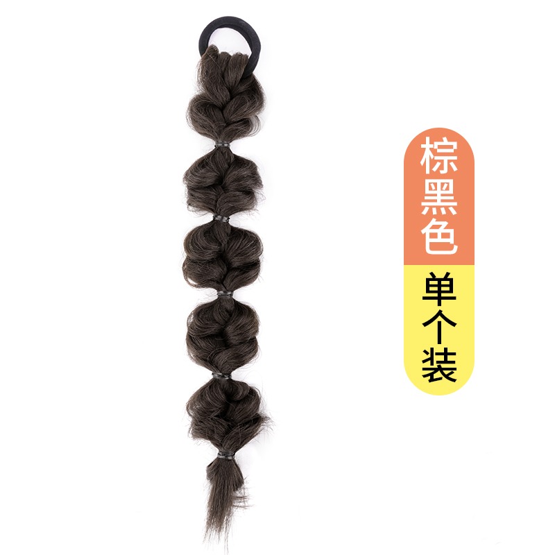 抓夾式燈籠泡泡辮子假發女馬尾網紅燈籠款自然麻花辮子防真假馬尾-細節圖10