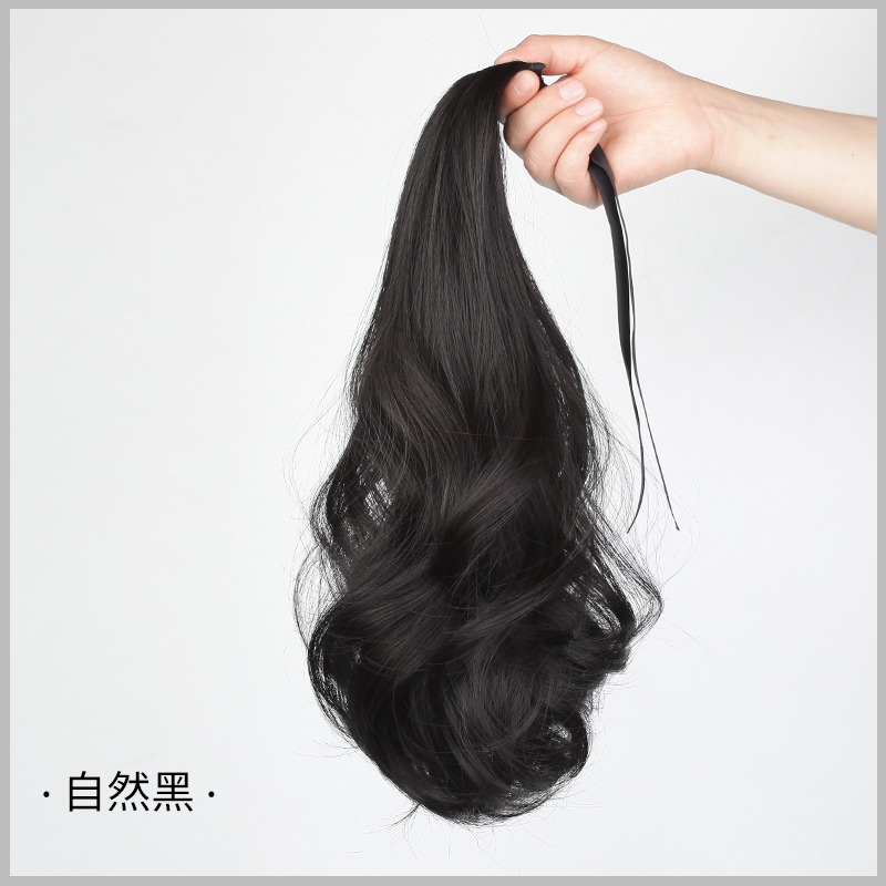 假發綁帶式短馬尾梨花捲發自然網紅韓式仿真發辮子假發尾馬尾辮夏-細節圖6