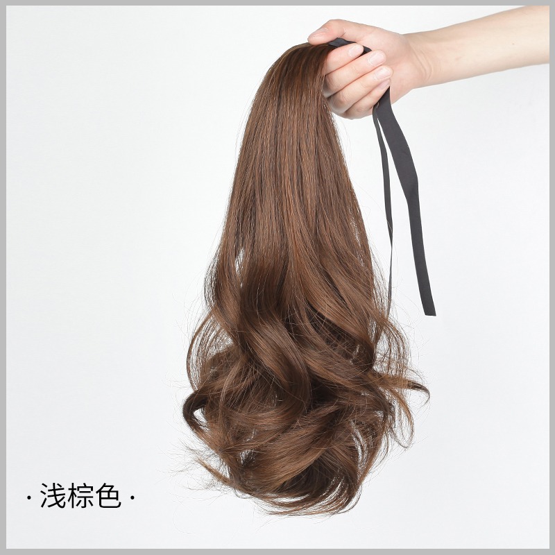 假發綁帶式短馬尾梨花捲發自然網紅韓式仿真發辮子假發尾馬尾辮夏-細節圖8