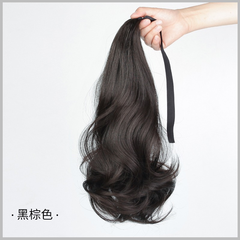 假發綁帶式短馬尾梨花捲發自然網紅韓式仿真發辮子假發尾馬尾辮夏-細節圖9