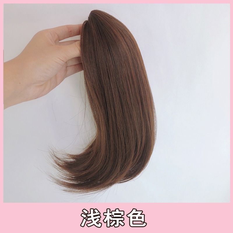 超短馬尾假發女抓夾式內扣短款直發假馬尾網紅微卷自然辮子仿真-細節圖8