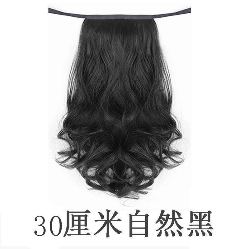 假馬尾假發女 微卷短辮子隱形短卷發 綁帶式短發假發尾短款仿真發-細節圖6