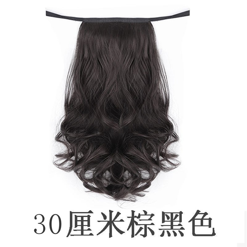 假馬尾假發女 微卷短辮子隱形短卷發 綁帶式短發假發尾短款仿真發-細節圖7