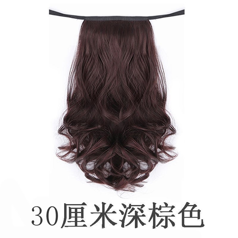 假馬尾假發女 微卷短辮子隱形短卷發 綁帶式短發假發尾短款仿真發-細節圖8