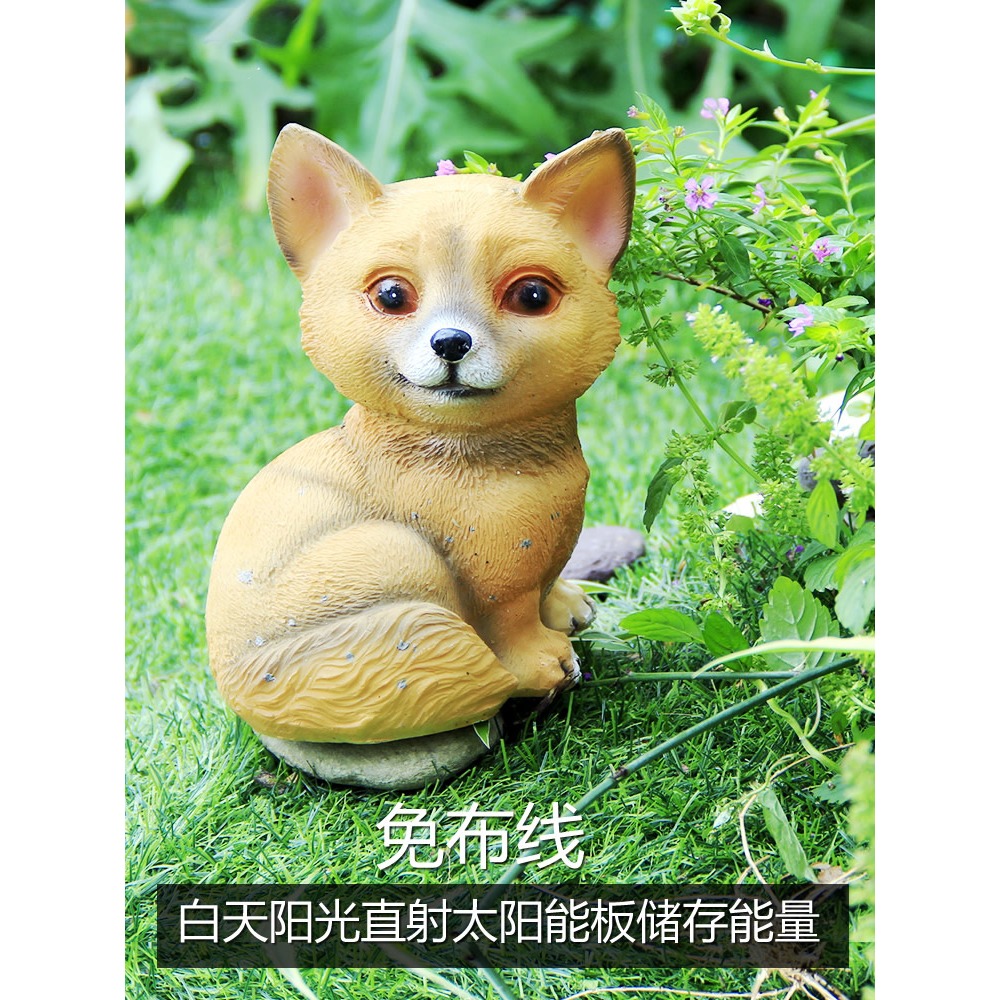 太陽能戶外燈草坪花園裝飾動物燈LED家用庭院陽臺花園樹脂擺件燈-細節圖5