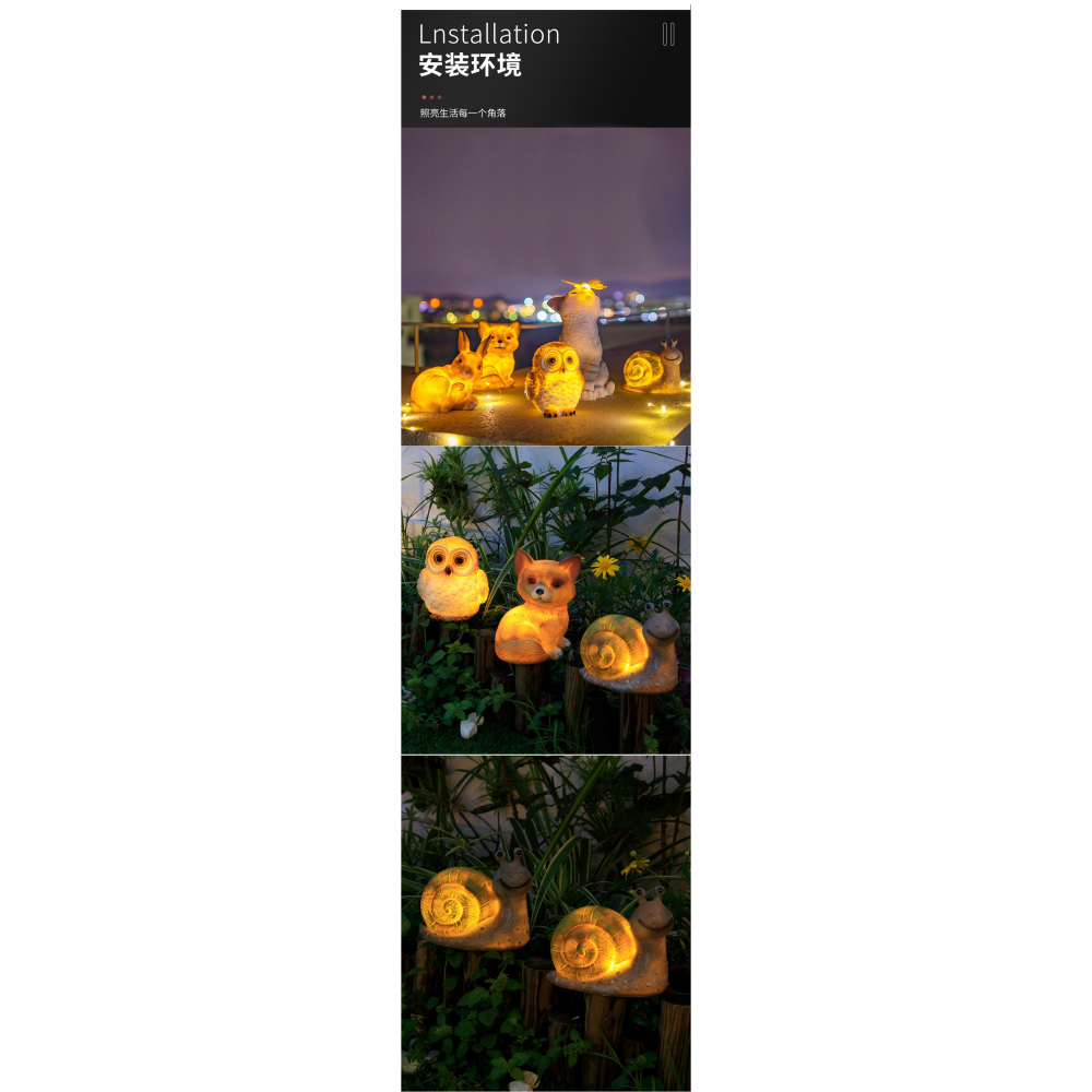太陽能戶外燈草坪花園裝飾動物燈LED家用庭院陽臺花園樹脂擺件燈-細節圖10