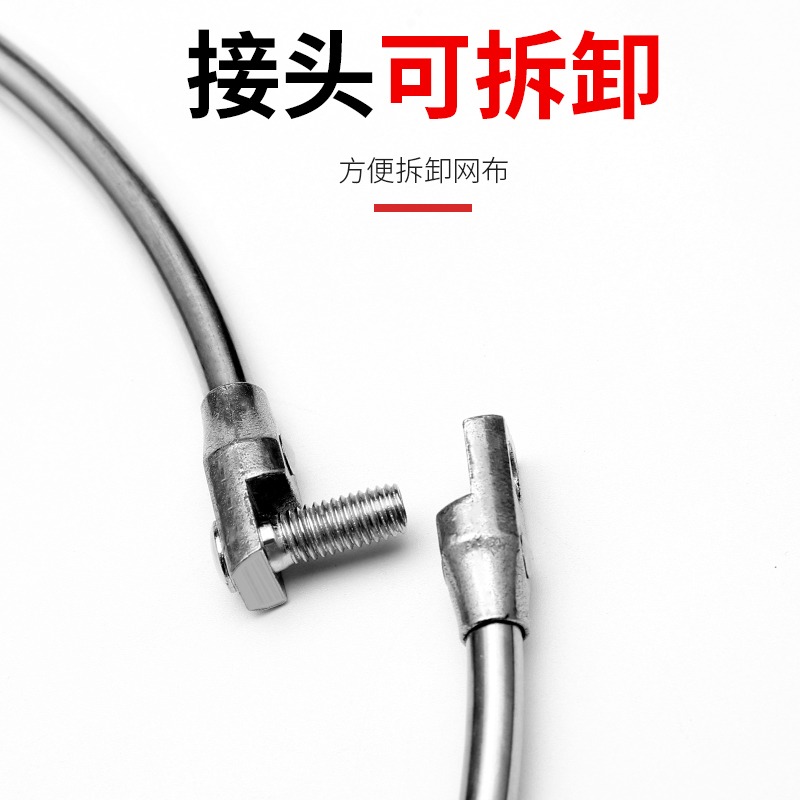 可折疊不銹鋼抄網頭塗膠防掛抄網兜細眼網頭30cm40cm漁具用品-細節圖3