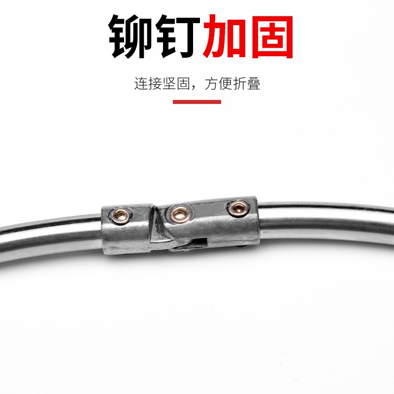 可折疊不銹鋼抄網頭塗膠防掛抄網兜細眼網頭30cm40cm漁具用品-細節圖4