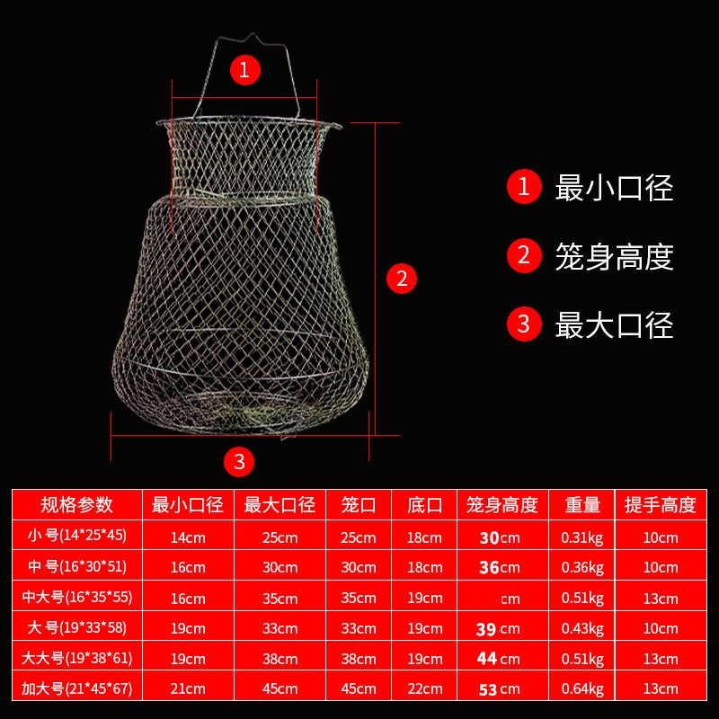魚護魚簍鋼絲折疊密網金屬魚護網網兜魚網兜魚籠裝魚防掛神器-細節圖8