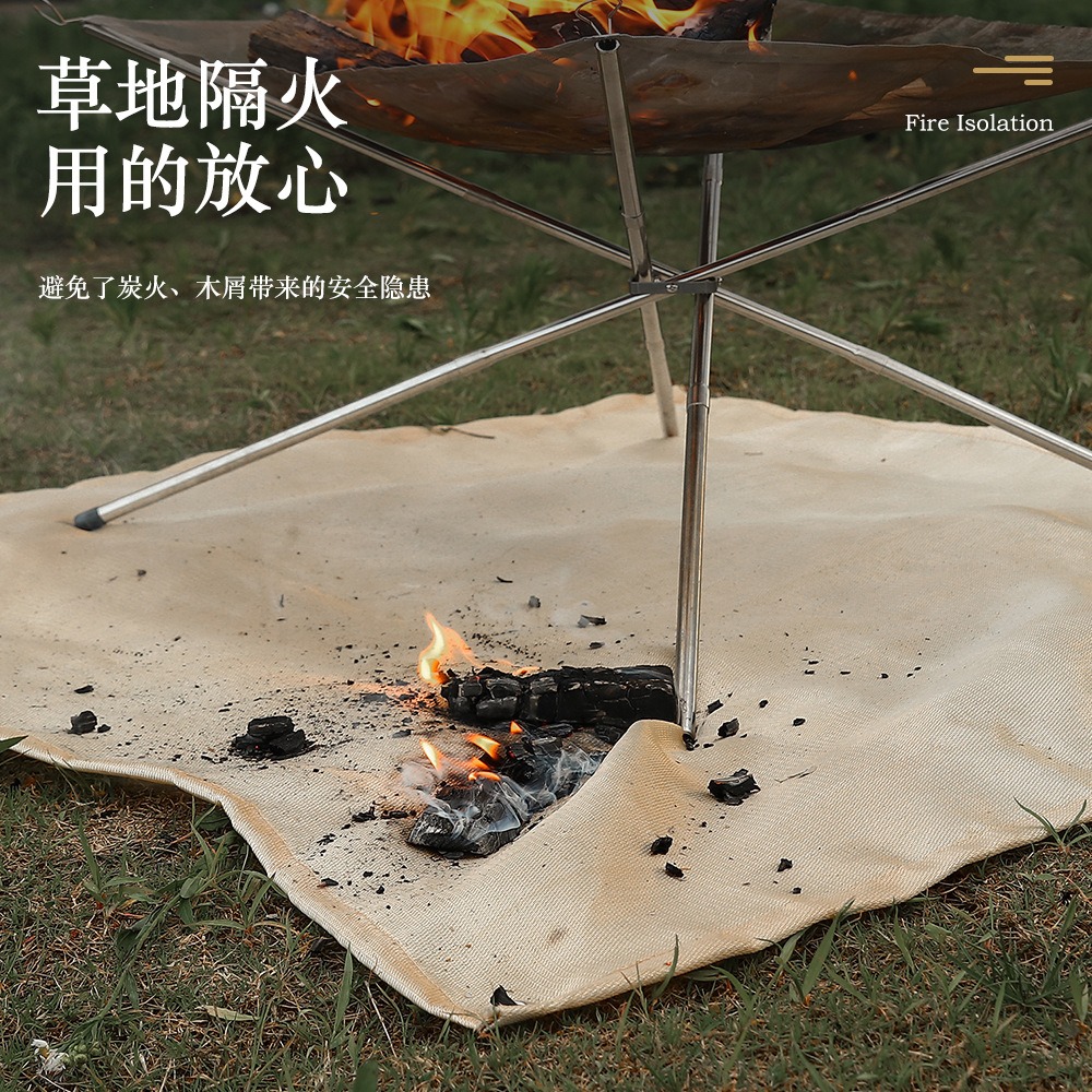 戶外野營防火布玻璃纖維阻燃布野炊燒烤隔熱墊阻燃耐高溫滅火毯-細節圖3