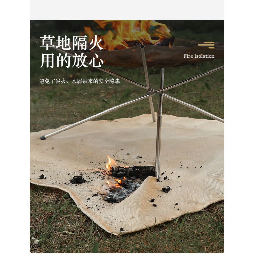 戶外野營防火布玻璃纖維阻燃布野炊燒烤隔熱墊阻燃耐高溫滅火毯-細節圖7