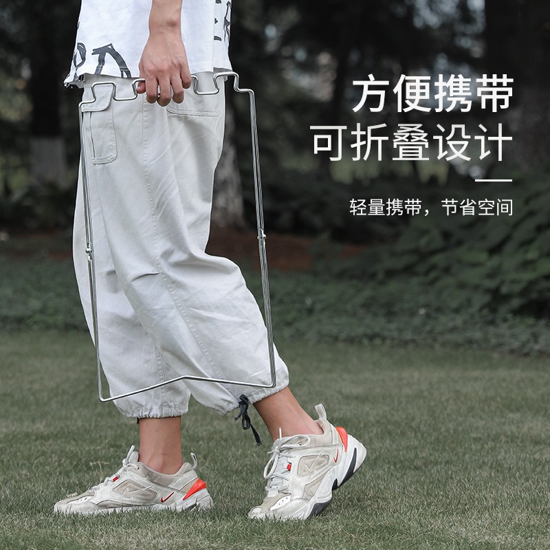 戶外露營折疊垃圾架金屬垃圾桶垃圾袋支架燒烤支架收納架家用架子-細節圖3
