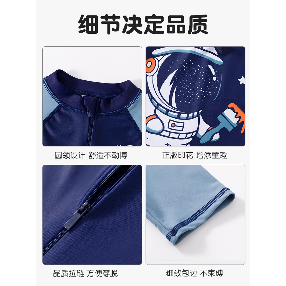 貴人鳥兒童泳衣男童夏季連體小男孩2022年新款中大童專業游泳裝備-細節圖5