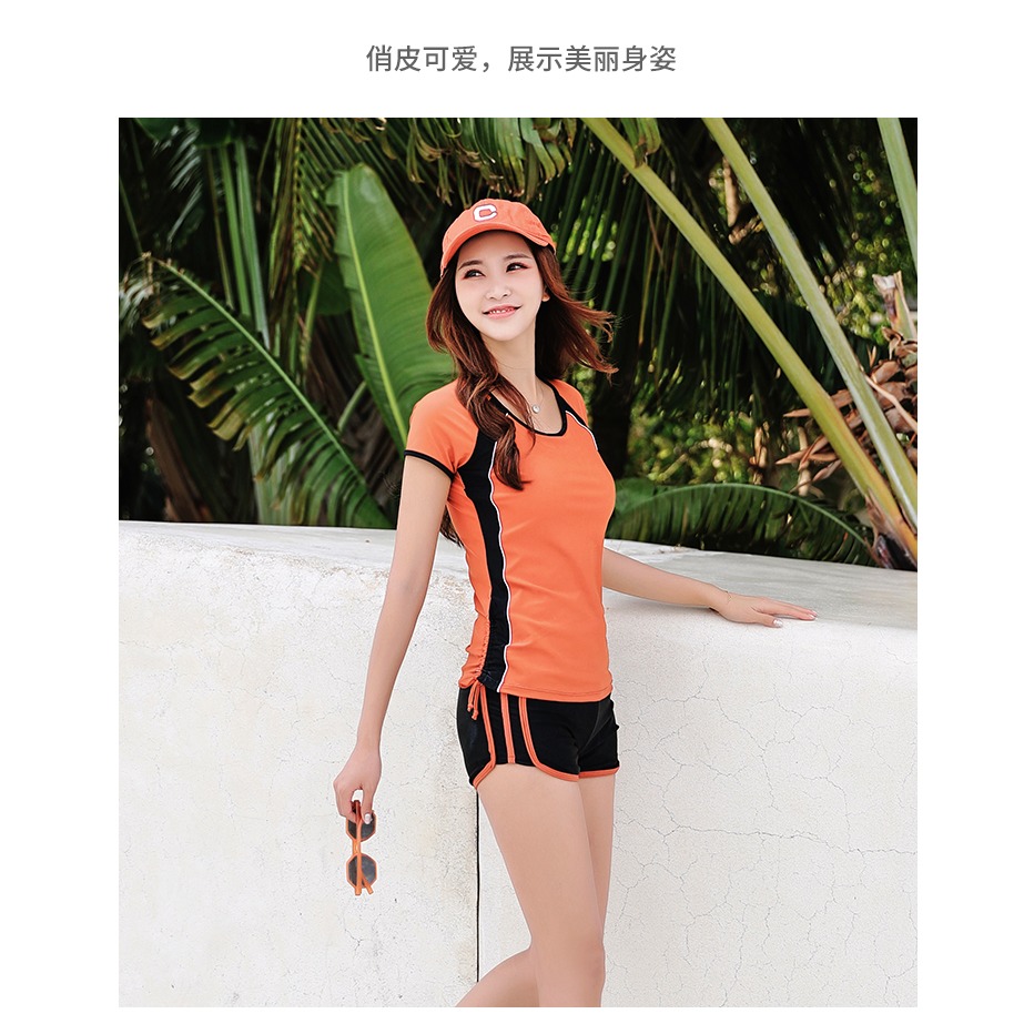 泳衣女夏季2022年新款時尚運動溫泉顯瘦遮肚大碼分體保守胖mm泳裝-細節圖8