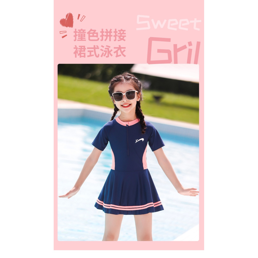 貴人鳥兒童泳衣女童2022新款夏女孩游泳衣中大童寶寶公主防曬泳裝-細節圖6