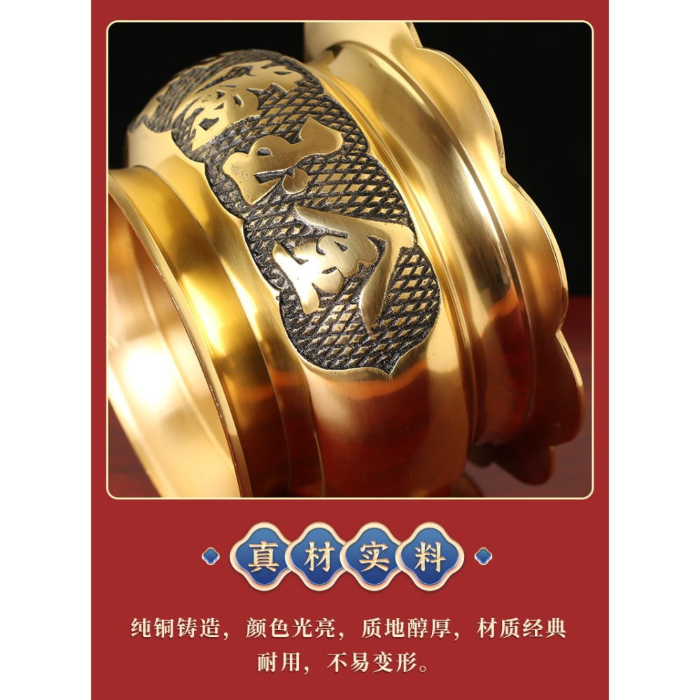 圓通佛具招財銅香爐純銅 家用供奉財神供佛香室內仿古檀香爐大號-細節圖10
