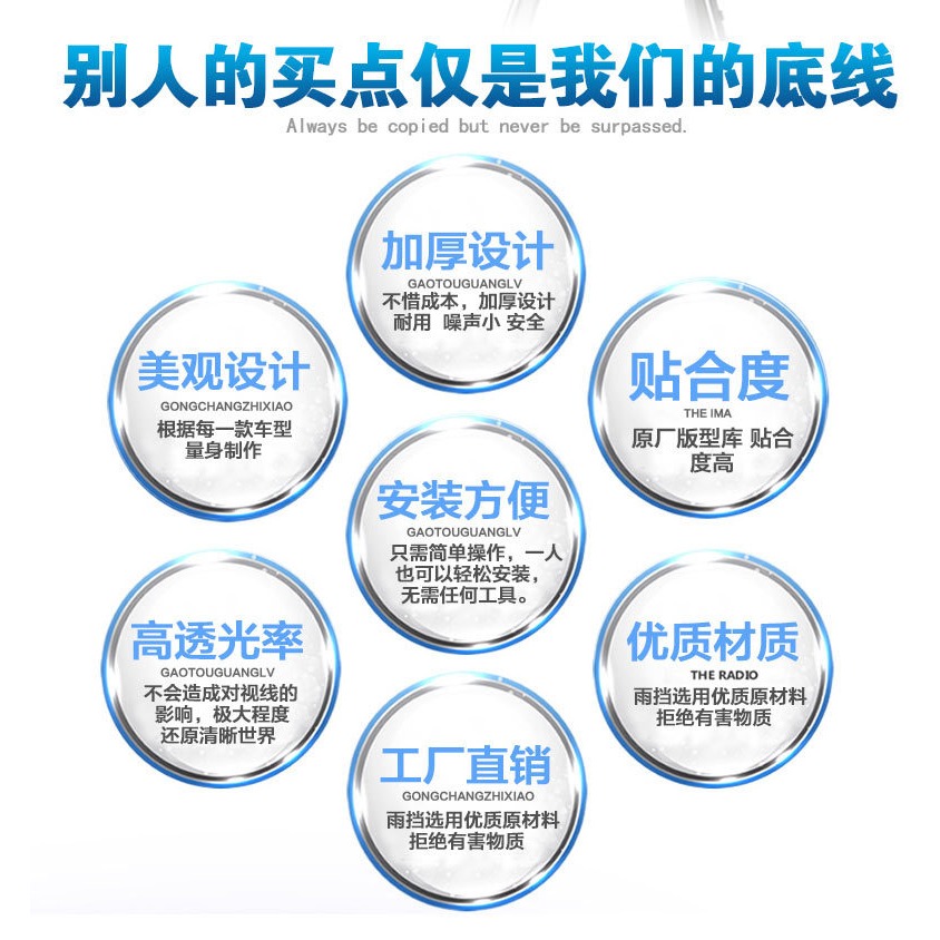 通用電鍍越野車晴雨擋雨板車窗雨眉升級材質加厚工廠-細節圖7