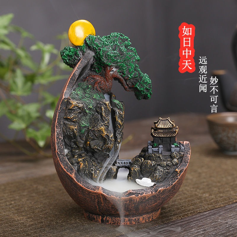 【送天然香】倒流香爐檀香沉香塔香粒香薰香爐家用室內去味除臭味-細節圖2