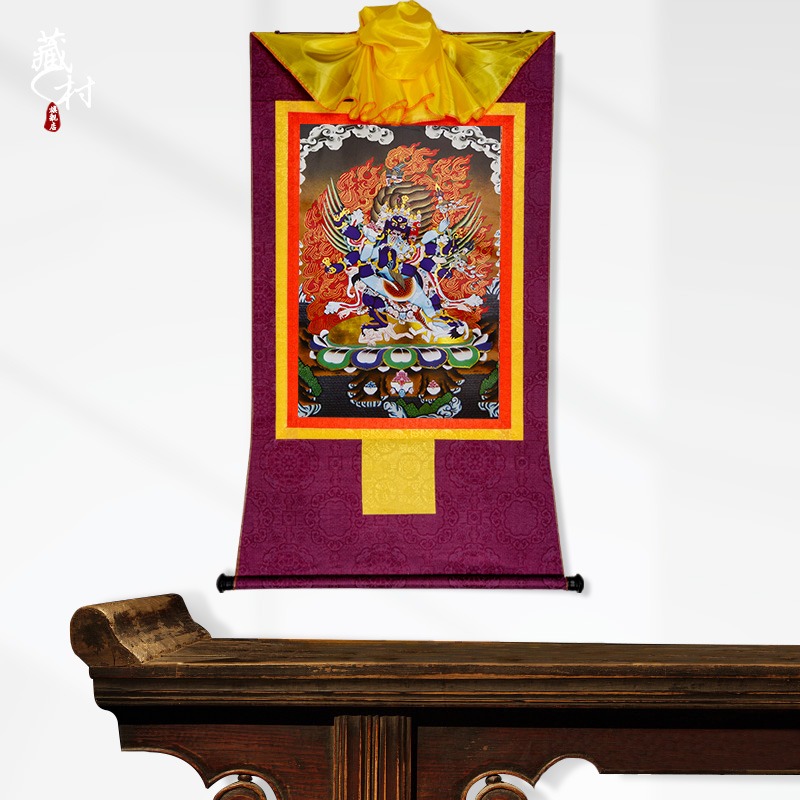 藏村 普巴金剛掛件像唐卡 居家用品佛畫像掛畫家用用品佛堂裝飾畫-細節圖5