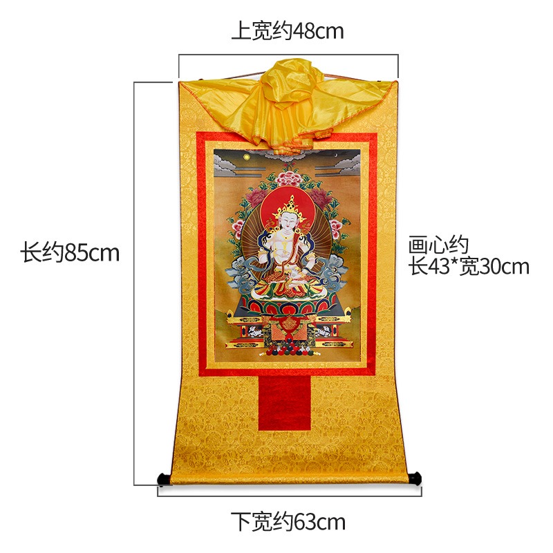 藏村 金剛薩埵掛件唐卡 西中式裝裱客廳佛畫像室內裝飾畫壁畫85cm-細節圖2