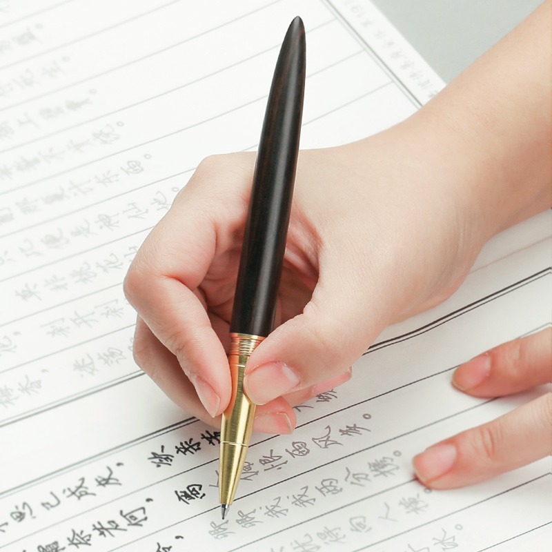 實木質簽字筆 原木製筆桿高檔簽名筆商務禮物 金屬中性筆定製刻字-細節圖2