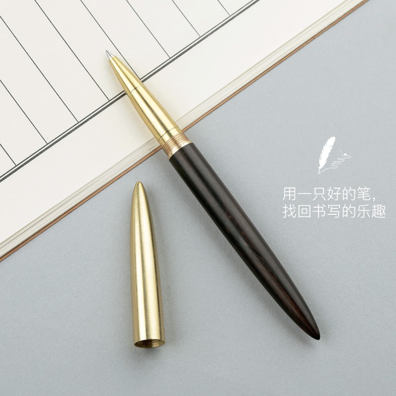 實木質簽字筆 原木製筆桿高檔簽名筆商務禮物 金屬中性筆定製刻字-細節圖3