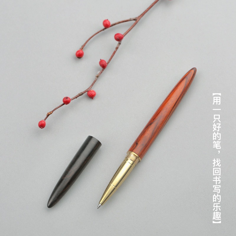 實木質簽字筆 原木製筆桿高檔商務禮物 金屬中性筆個性定製刻字-細節圖2
