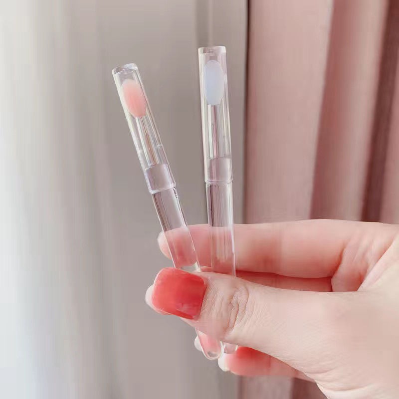 硅膠脣膏勺脣刷帶蓋脣膜刷眼影亮片刷便攜迷你眼影刷脣膏刷旅行-細節圖8