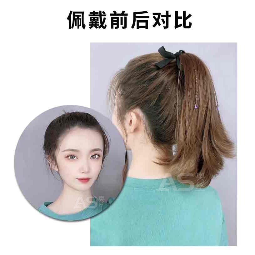 假發馬尾女長發綁帶式大波浪高馬尾自然網紅仿真辮子長卷發假馬尾-細節圖8