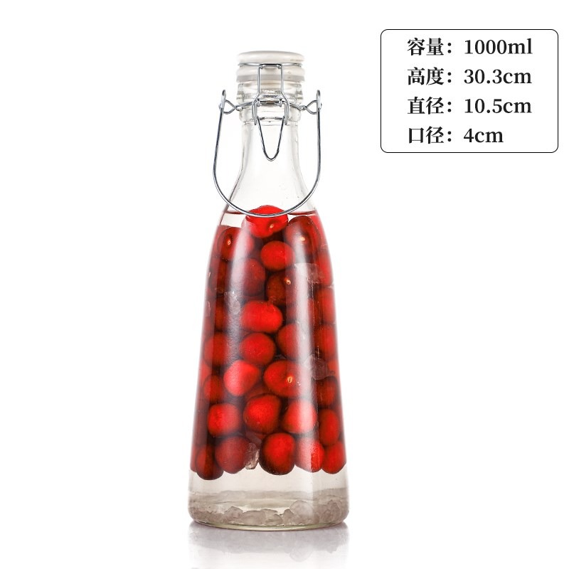 茶油瓶子空瓶泡酒瓶釀酒玻璃空瓶密封罐高檔帶蓋葡萄裝紅白酒專用-細節圖7