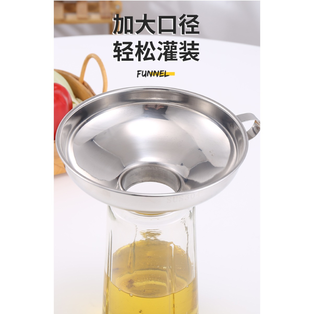 304不銹鋼大口徑漏斗家用廚房食品漏斗果醬漏斗酒油泡菜寬口漏斗-細節圖10