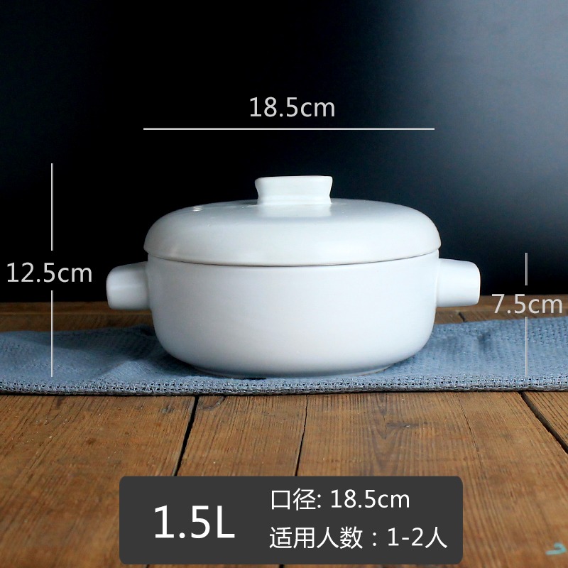 固米斯陶瓷蒸籠砂鍋燉鍋雙層蒸鍋煲湯耐高溫燃氣明火蒸煮砂鍋-細節圖7