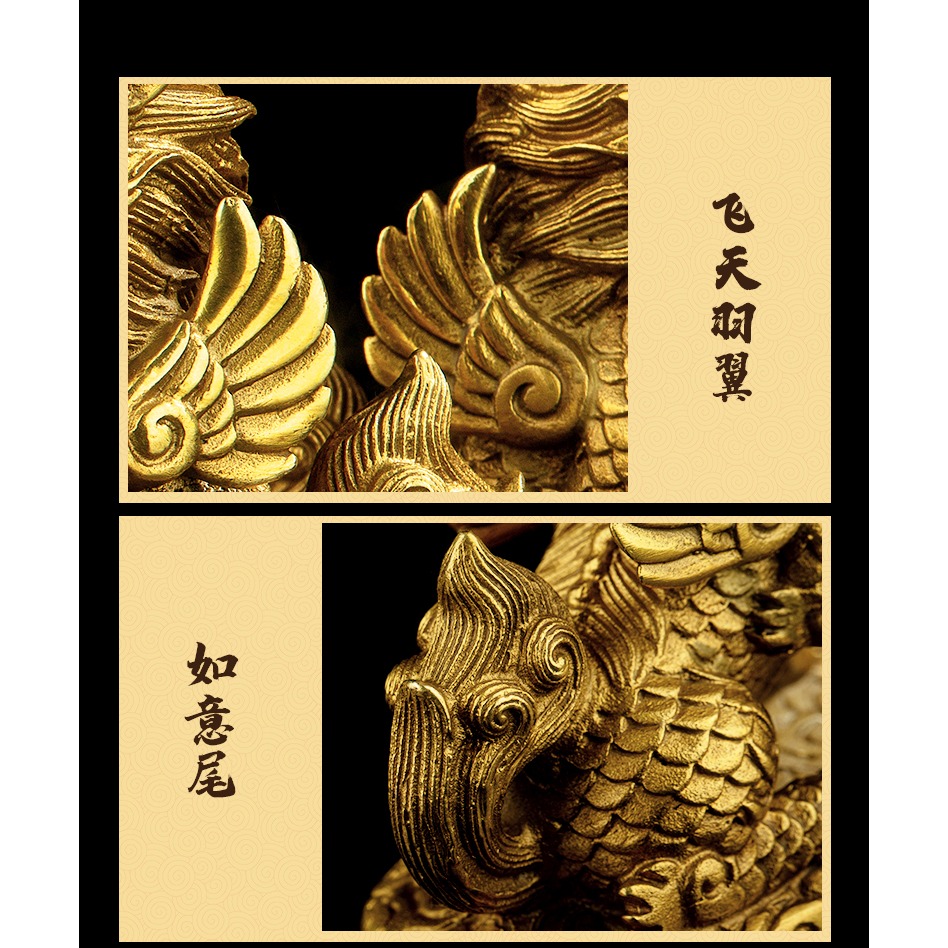 奉祺純銅麒麟擺件一對純銅飛天麒麟大號辦公室客廳玄關擺件旗艦店-細節圖10