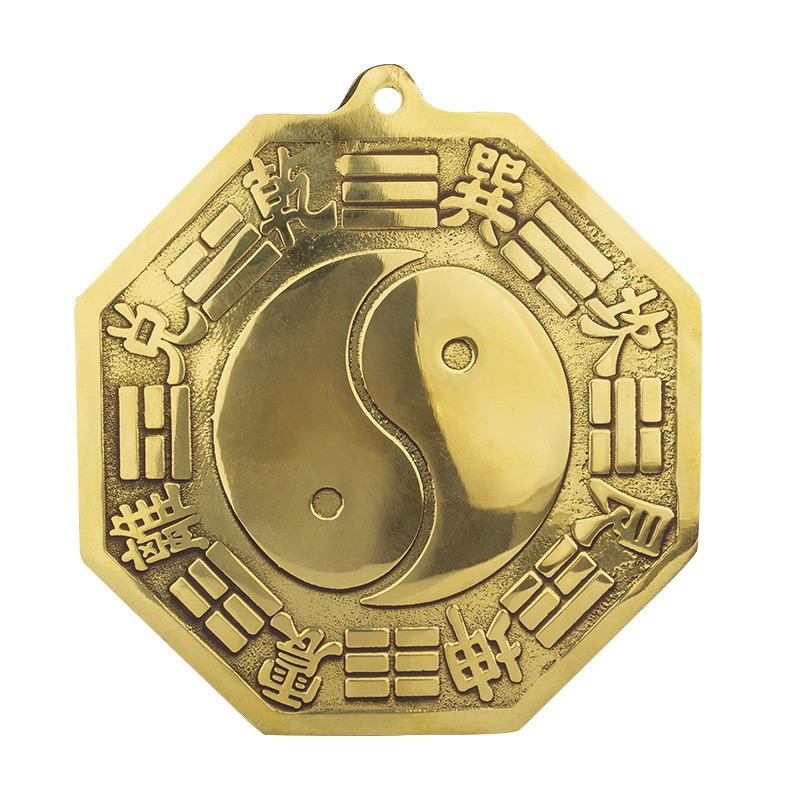 純銅太極八卦鏡凸宅凹凸鏡平面鏡大小號家用大門口家居擺件-細節圖5