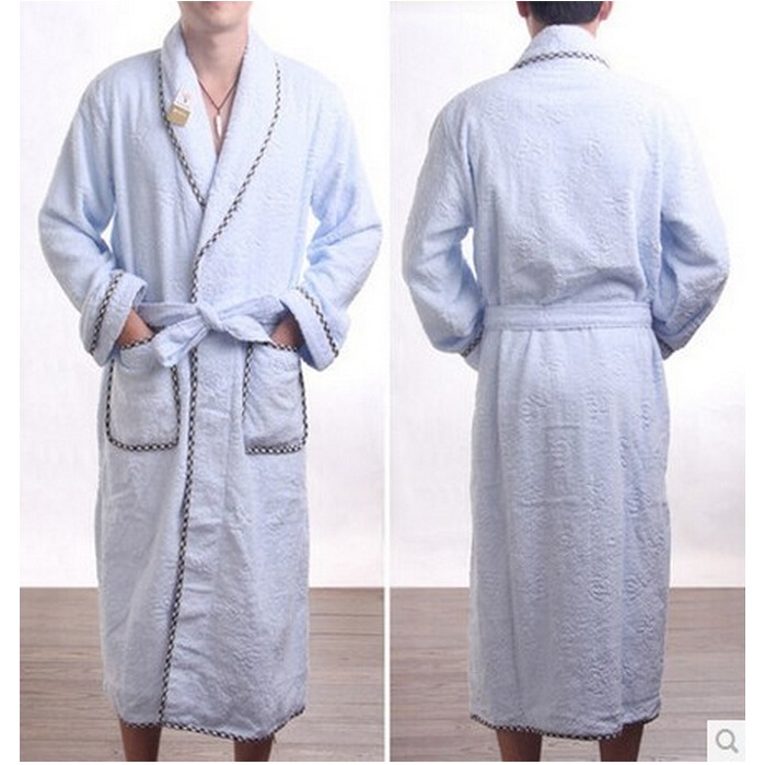 金號純棉浴袍 夫妻家居服睡袍 全棉春夏男女情侶款浴衣-細節圖2