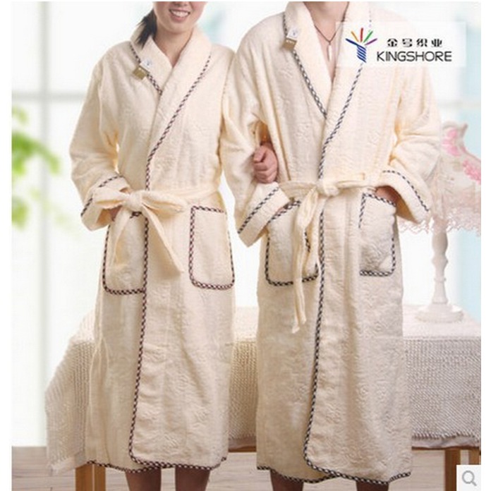 金號純棉浴袍 夫妻家居服睡袍 全棉春夏男女情侶款浴衣-細節圖6