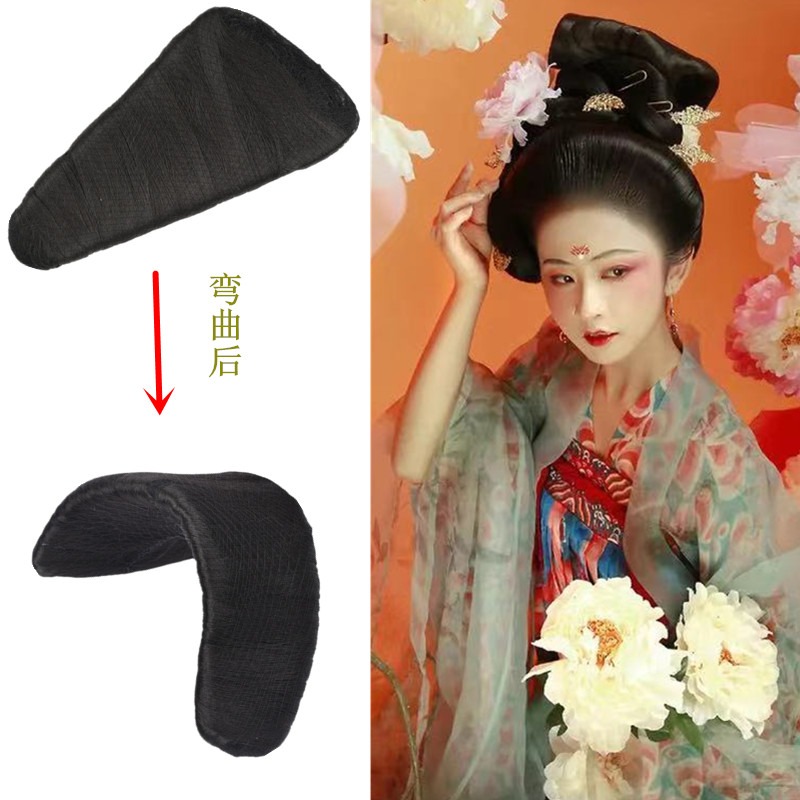 古裝全發絲後腦勺假發唐風單刀發髻古風手殘黨發包cos訶子裙發型-細節圖2