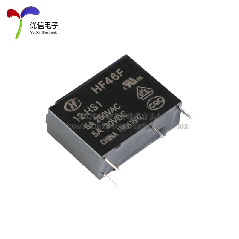 宏發繼電器HF46F- 005 012 024-HS1 5V 12V 24V 1組常開5A 4腳-細節圖3