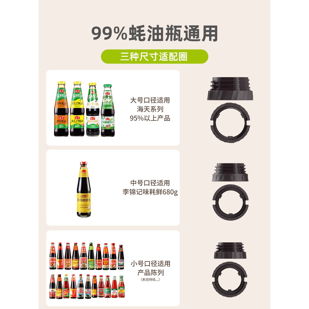 家用海天李錦記蠔油擠壓器耗油按壓嘴大小通用蠔油瓶壓嘴專用泵頭-細節圖4