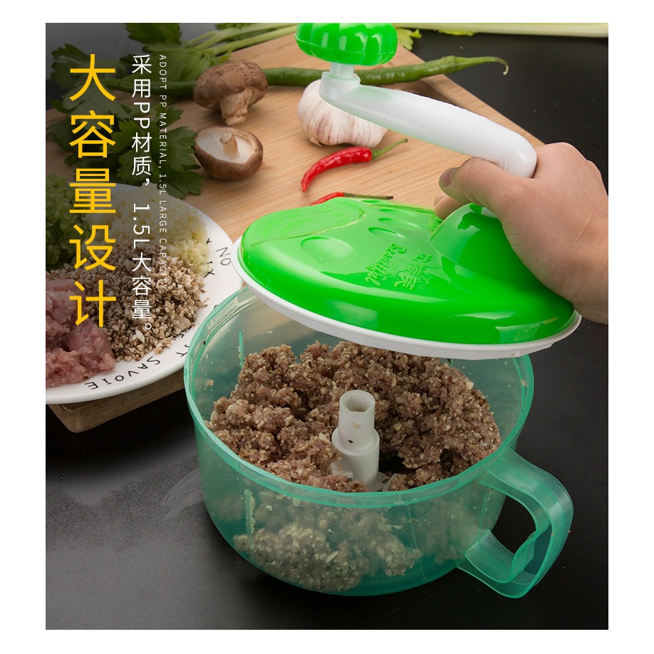 家用廚房多功能切菜器手動絞肉機絞菜攪碎菜蒜泥器絞餡攪蒜神器-細節圖10