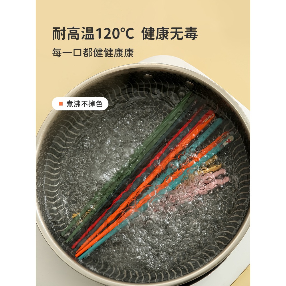 新款家用高檔筷子一人一筷兒童防黴合金耐高溫家庭親子筷防滑-細節圖2