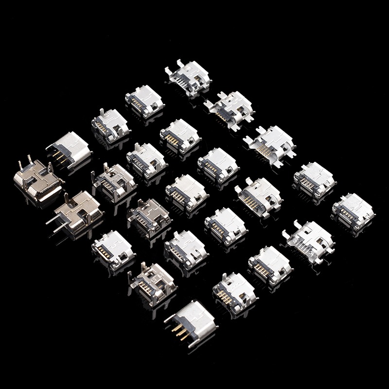 卷邊Micro USB插座MK5P母座2P插腳貼片直插牛角麥克接口安卓V8口-細節圖2
